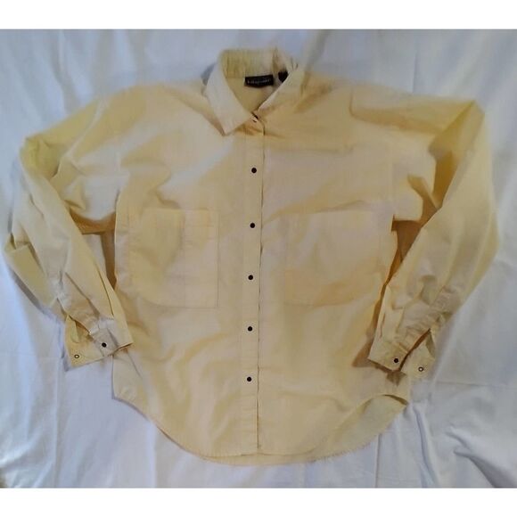 VINTAGE WOMENS PATAGONIA BUTTON UP COLLARED YELLOW SHIRT SIZE 8 - Picture 1 of 9